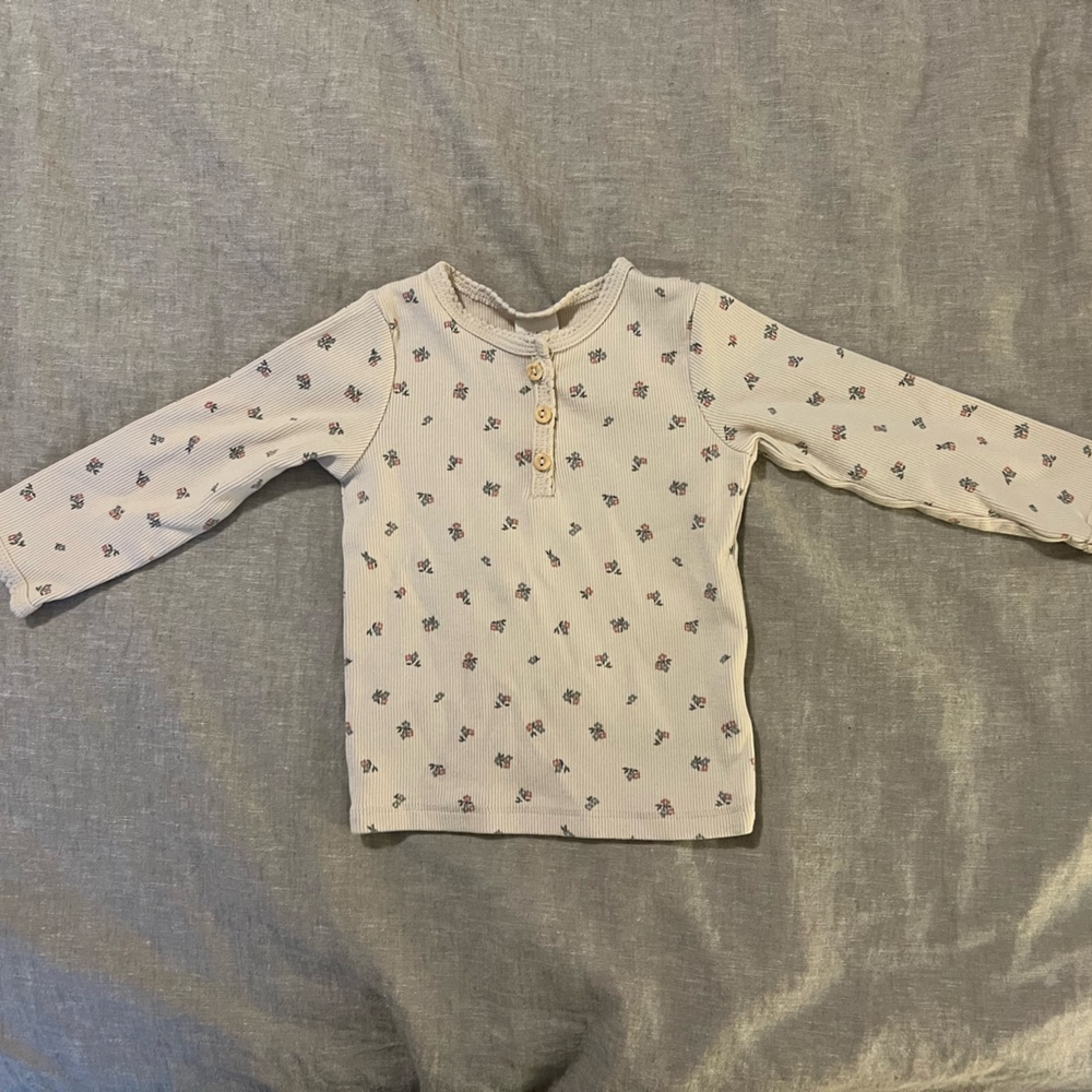 H&am Floral Henley Top